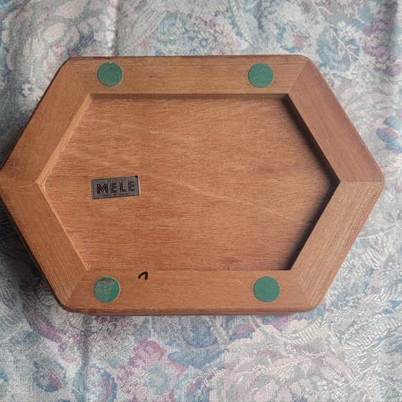 VINTAGE WOODEN MELE JEWELRY BOX - Picture 6 of 10